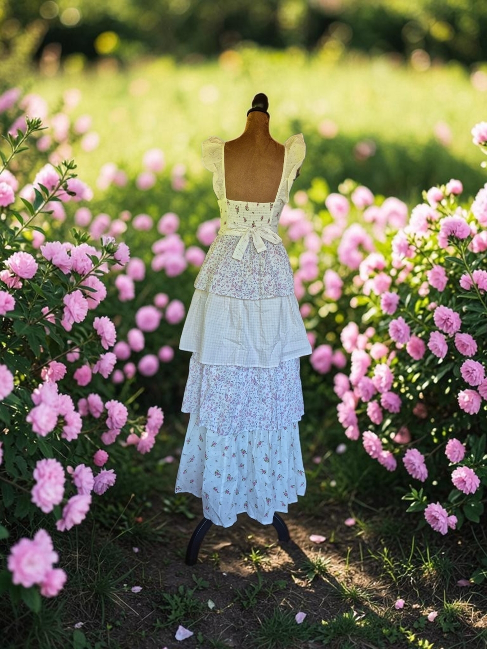 Altar'd State Pastel Floral Tiered Maxi Dress - Picture 3 of 8